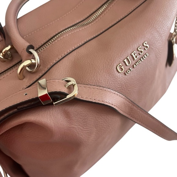 Guess large handbag crossbody NWOT pink mauve women’s purse pockets long strap - Picture 4 of 16